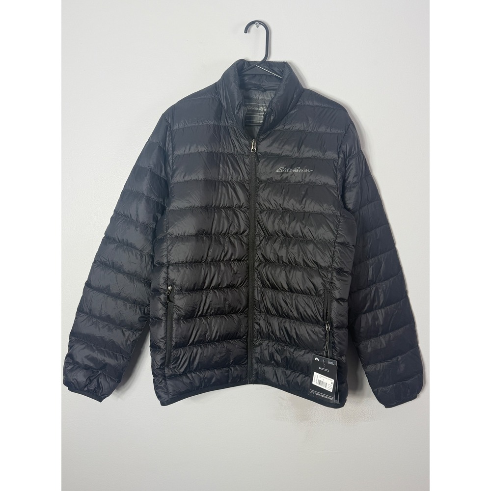 Eddie Bauer Mens CirrusLite Down Jacket Black Puffer 0564 650‎ Fill Power New M